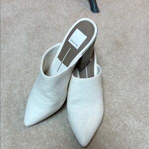 Dolce Vita White Cowgirl Mules Elegant Minimalist Style